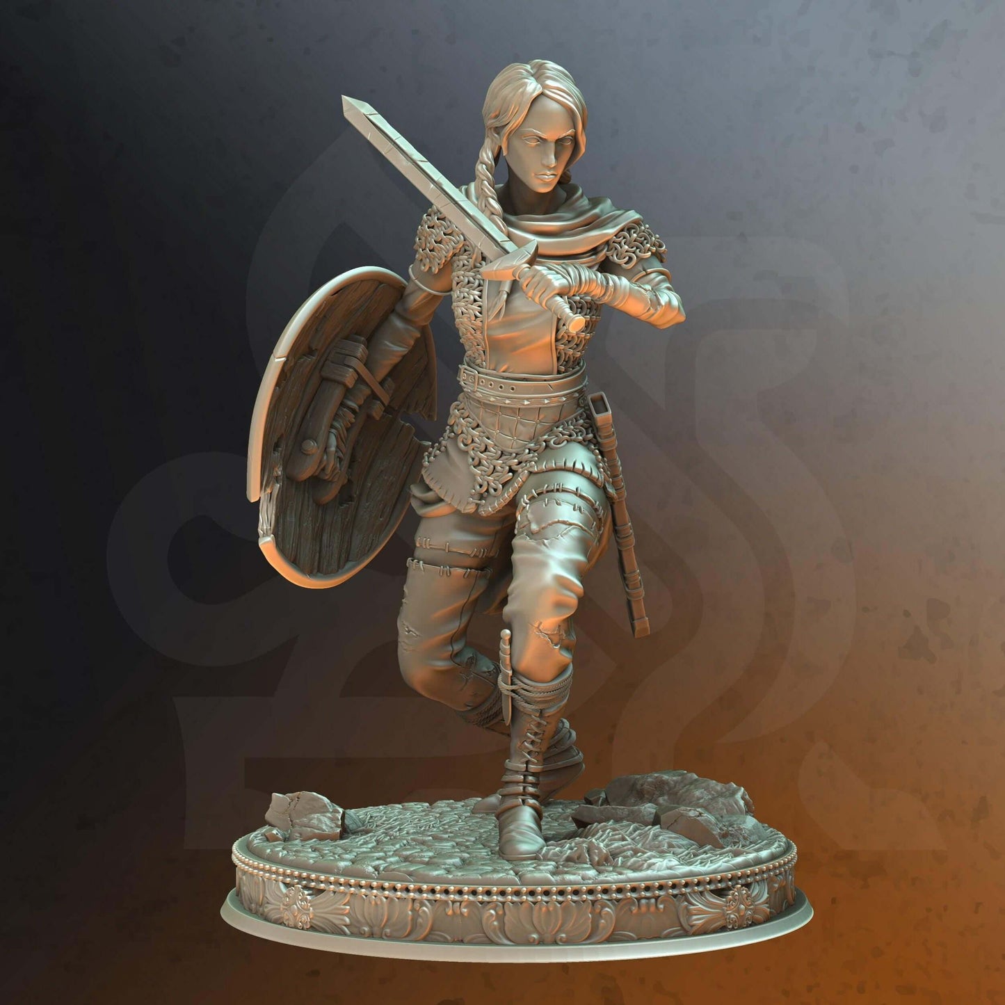 Shield-maiden - Freya The Fearless - 3D Printed Resin RPG/Tabletop/Boardgames Miniature DM Stash