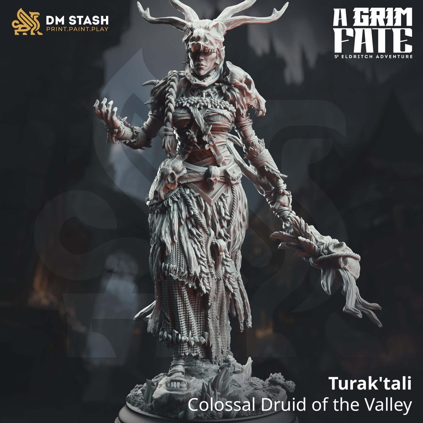Goliath Druid Elder - Turak'tali - 3D Printed Resin RPG/Tabletop/Boardgames Miniature DM Stash