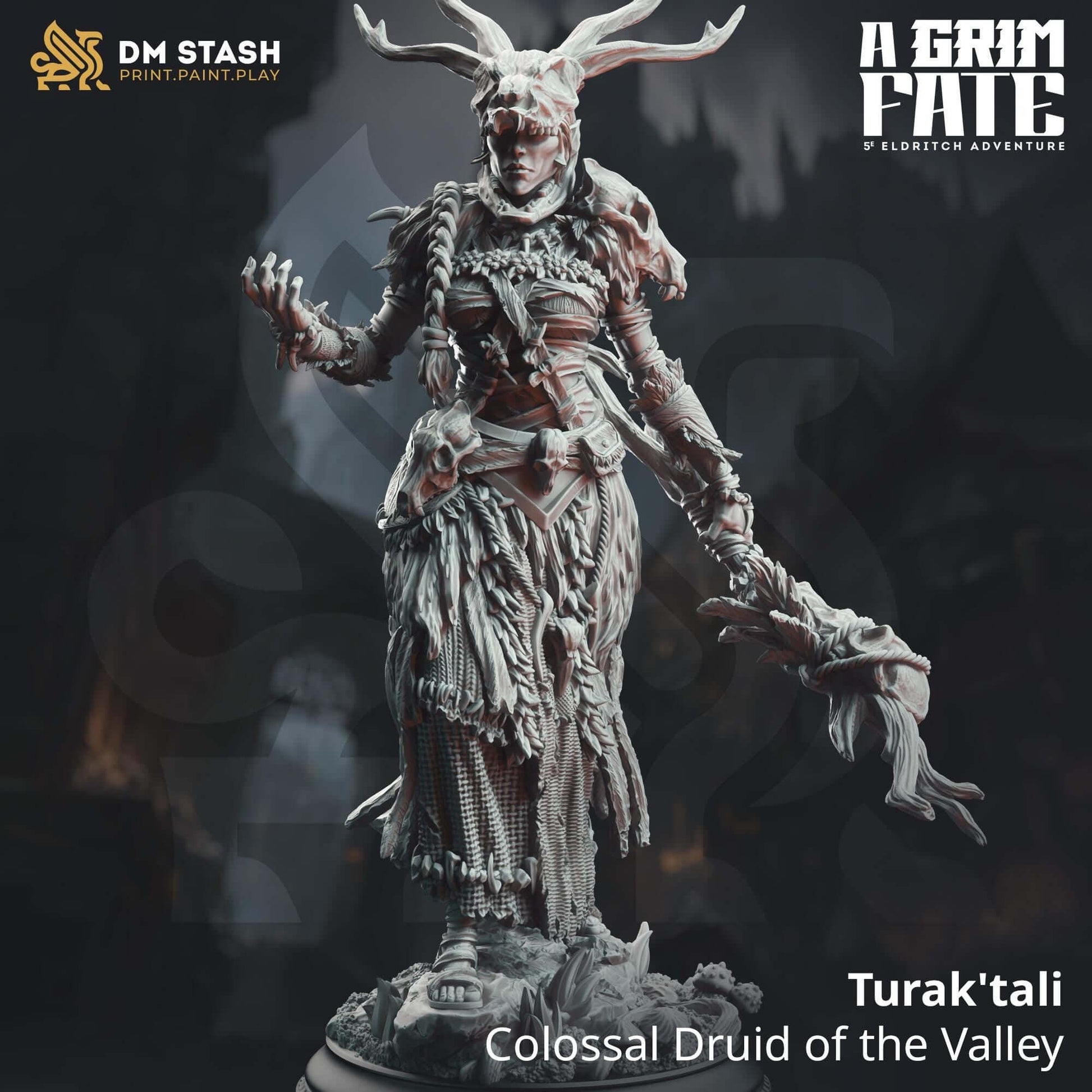 Goliath Druid Elder - Turak'tali - 3D Printed Resin RPG/Tabletop/Boardgames Miniature DM Stash