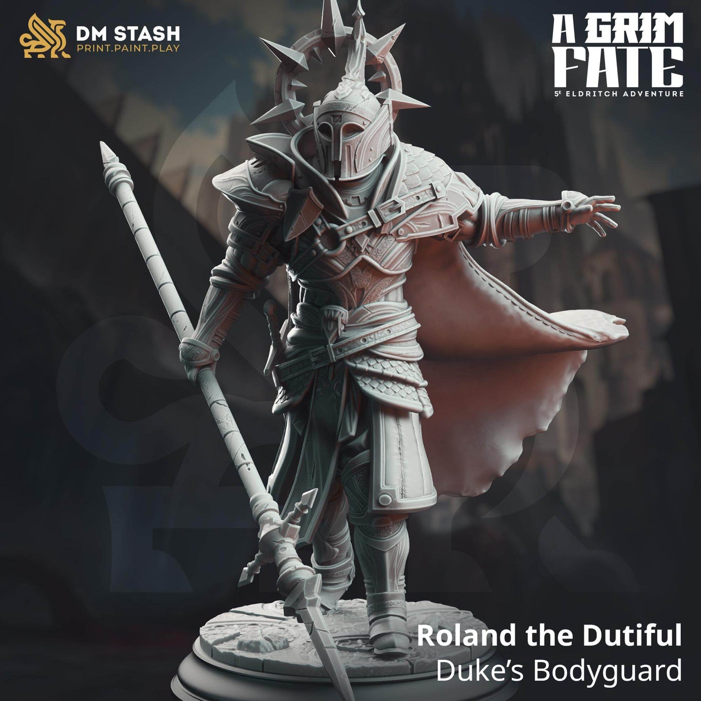 Bodyguard Knight - Roland the Dutiful - 3D Printed Resin RPG/Tabletop/Boardgames Miniature DM Stash