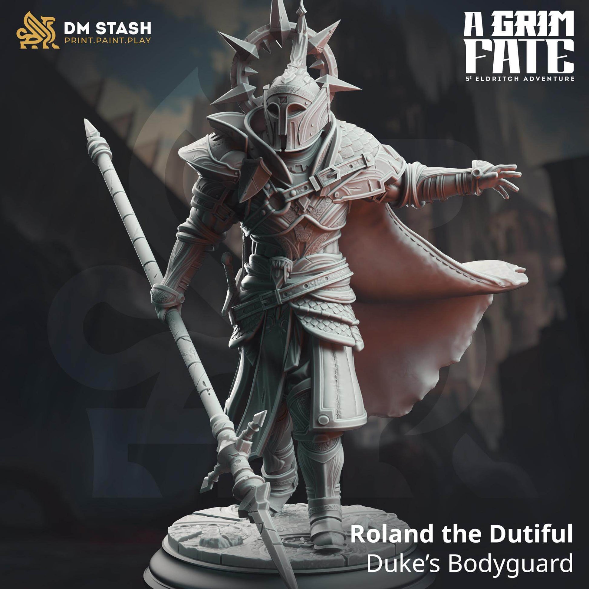 Bodyguard Knight - Roland the Dutiful - 3D Printed Resin RPG/Tabletop/Boardgames Miniature DM Stash