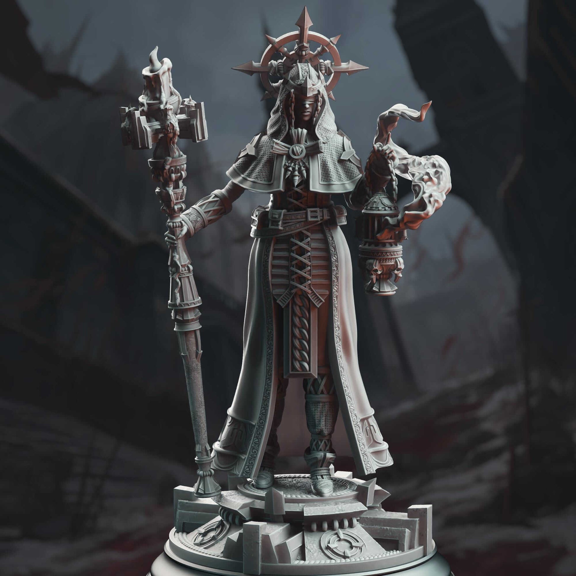 Maiden Cleric - Amelie Saffron - 3D Printed Resin RPG/Tabletop/Boardgames Miniature DM Stash