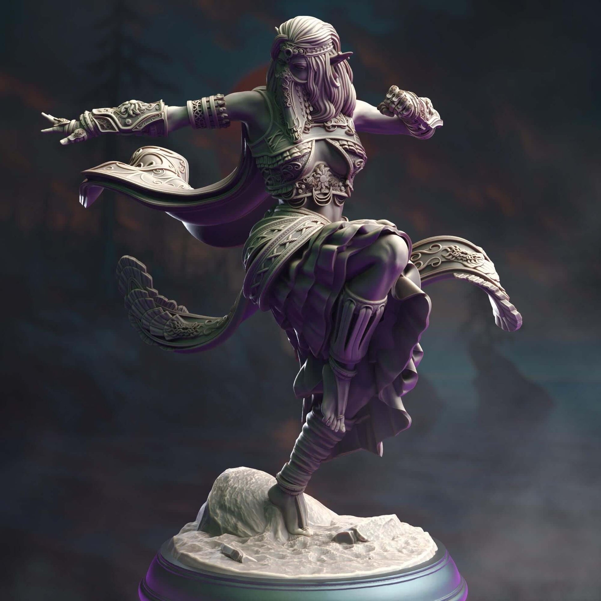 Elf Sun Soul Monk - Cahira - 3D Printed Resin RPG/Tabletop/Boardgames Miniature DM Stash