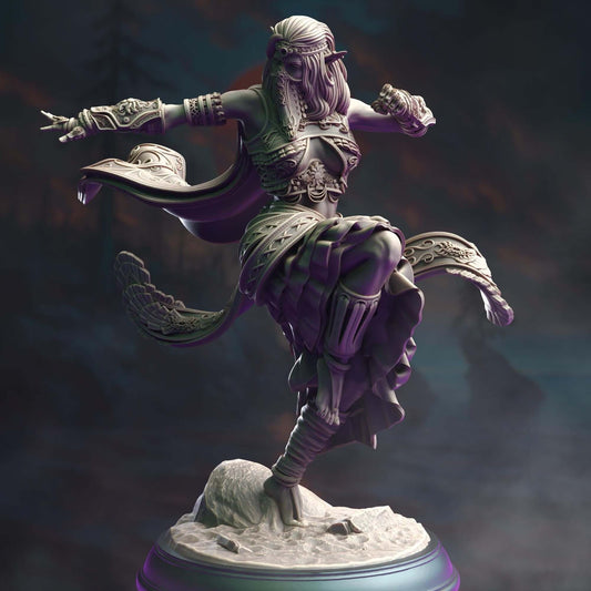 Elf Sun Soul Monk - Cahira - 3D Printed Resin RPG/Tabletop/Boardgames Miniature DM Stash