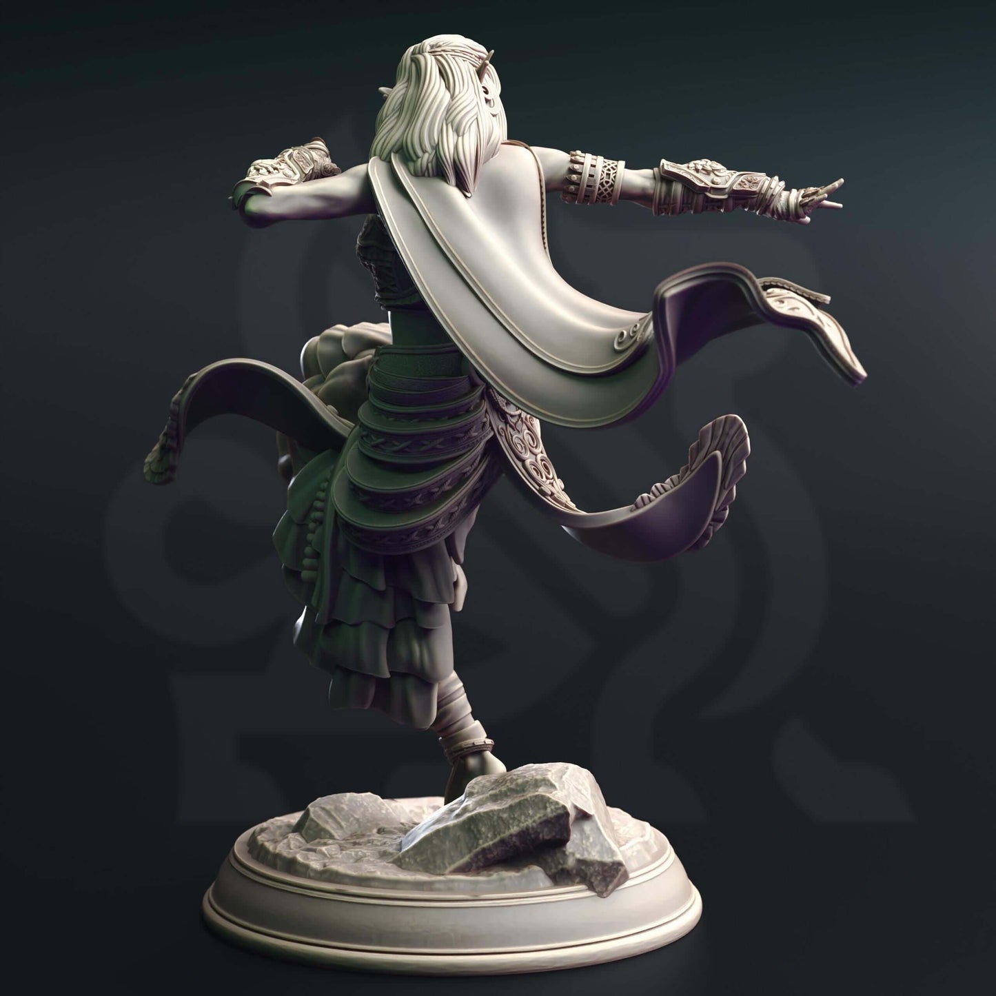 Elf Sun Soul Monk - Cahira - 3D Printed Resin RPG/Tabletop/Boardgames Miniature DM Stash