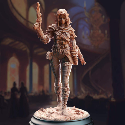 Drow Gunslinger - Lendara "Slickshot" Varth - 3D Printed Resin RPG/Tabletop/Boardgames Miniature DM Stash