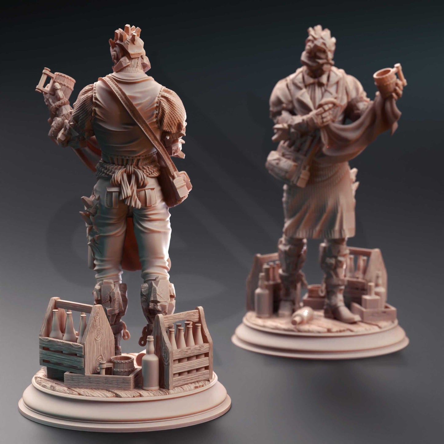 Warforged Bartender - Brick - 3D Printed Resin RPG/Tabletop/Boardgames Miniature DM Stash