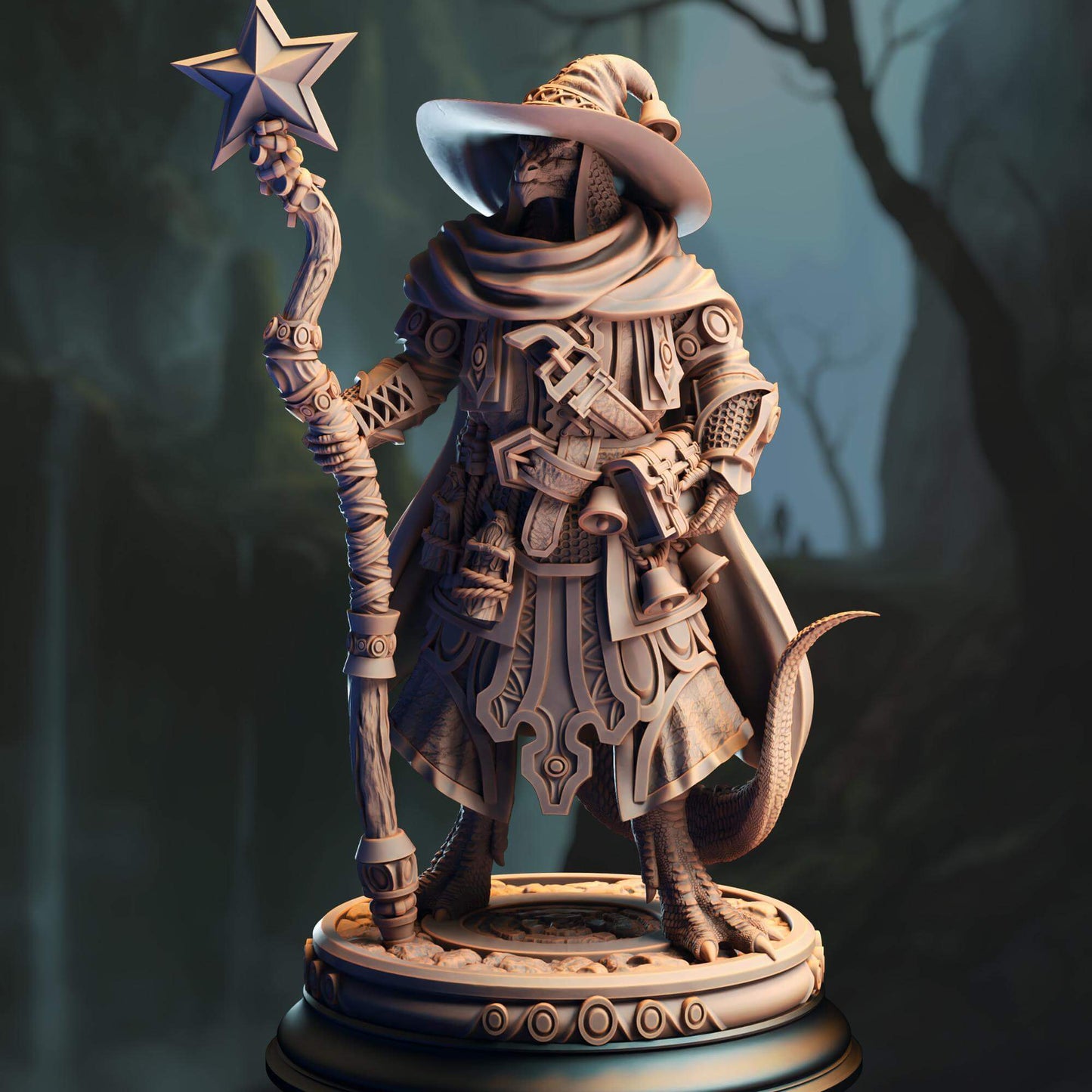 Silver Dragonborn Sorcerer - Ozmandi Starborn - 3D Printed Resin RPG/Tabletop/Boardgames Miniature DM Stash