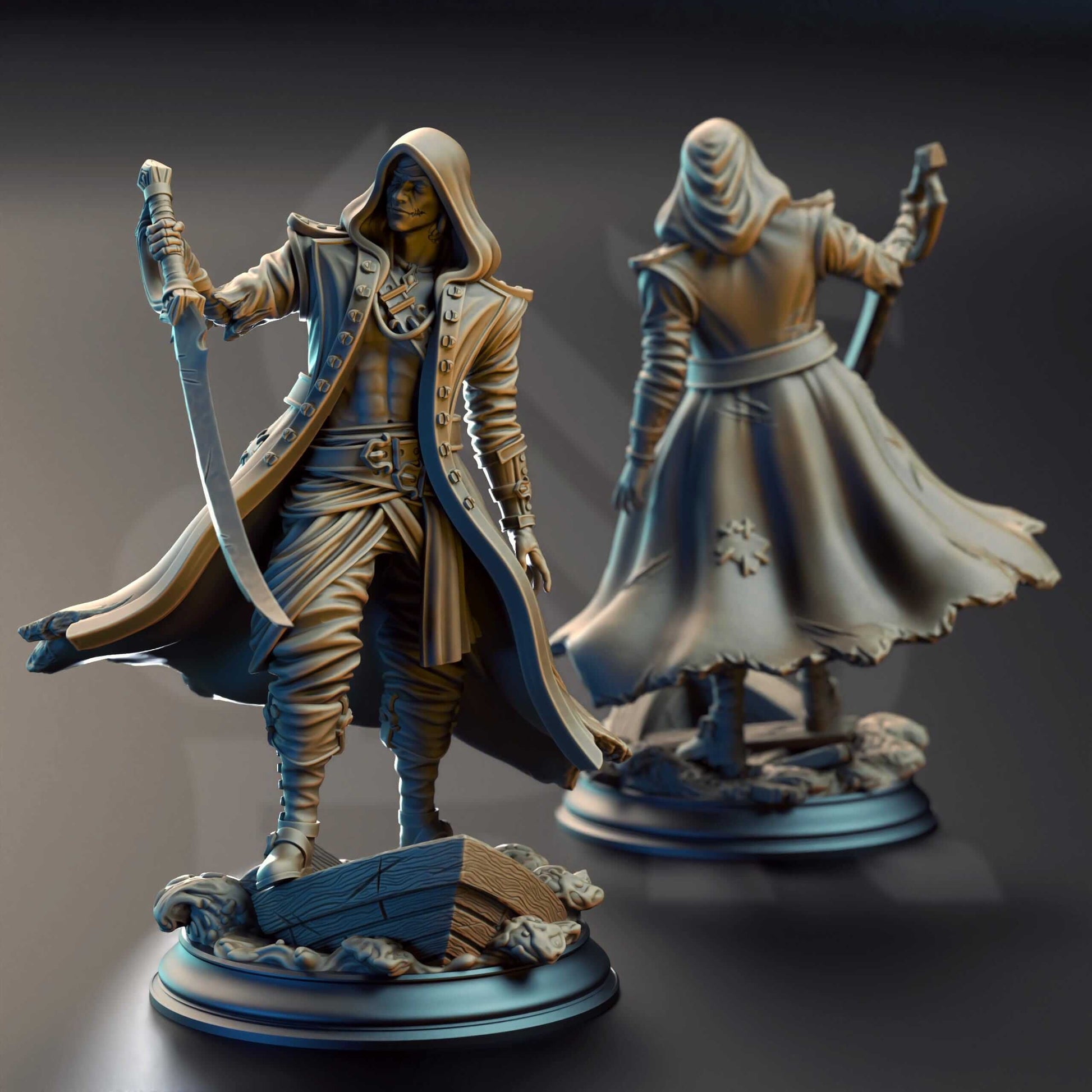 Pirate Revenant - William Jones of the Damned Galleon - 3D Printed Resin RPG/Tabletop/Boardgames Miniature DM Stash