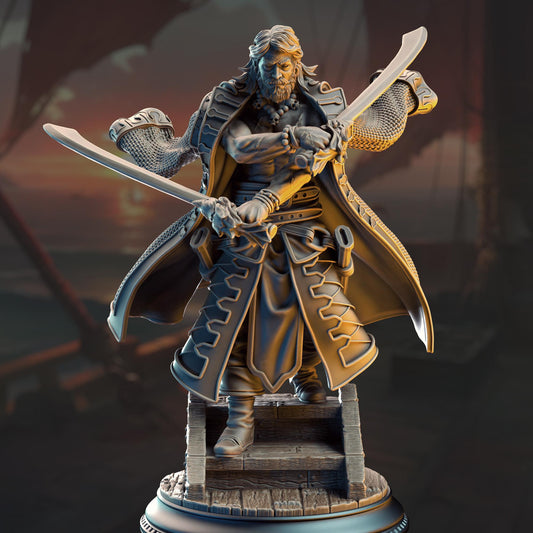 Swordsman of the Sea - Ignacio Reyes - 3D Printed Resin RPG/Tabletop/Boardgames Miniature DM Stash