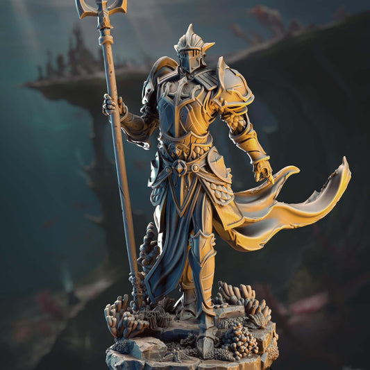 Paladin of the Sea - Cylantros Azurius - 3D Printed Resin RPG/Tabletop/Boardgames Miniature DM Stash