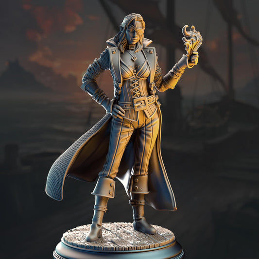 Elf Pirate Gambler Rogue - Charlotte Anne - 3D Printed Resin RPG/Tabletop/Boardgames Miniature DM Stash
