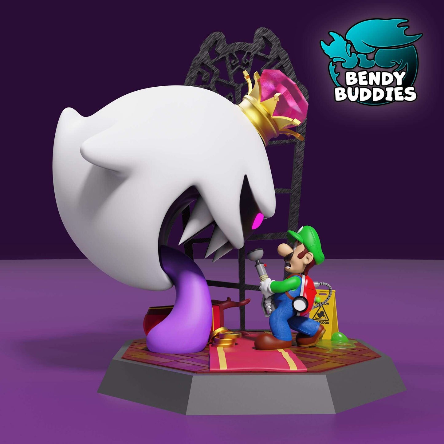 Luigi's Mansion King Boo - Collectible Fanart Statue - Bendy Buddies