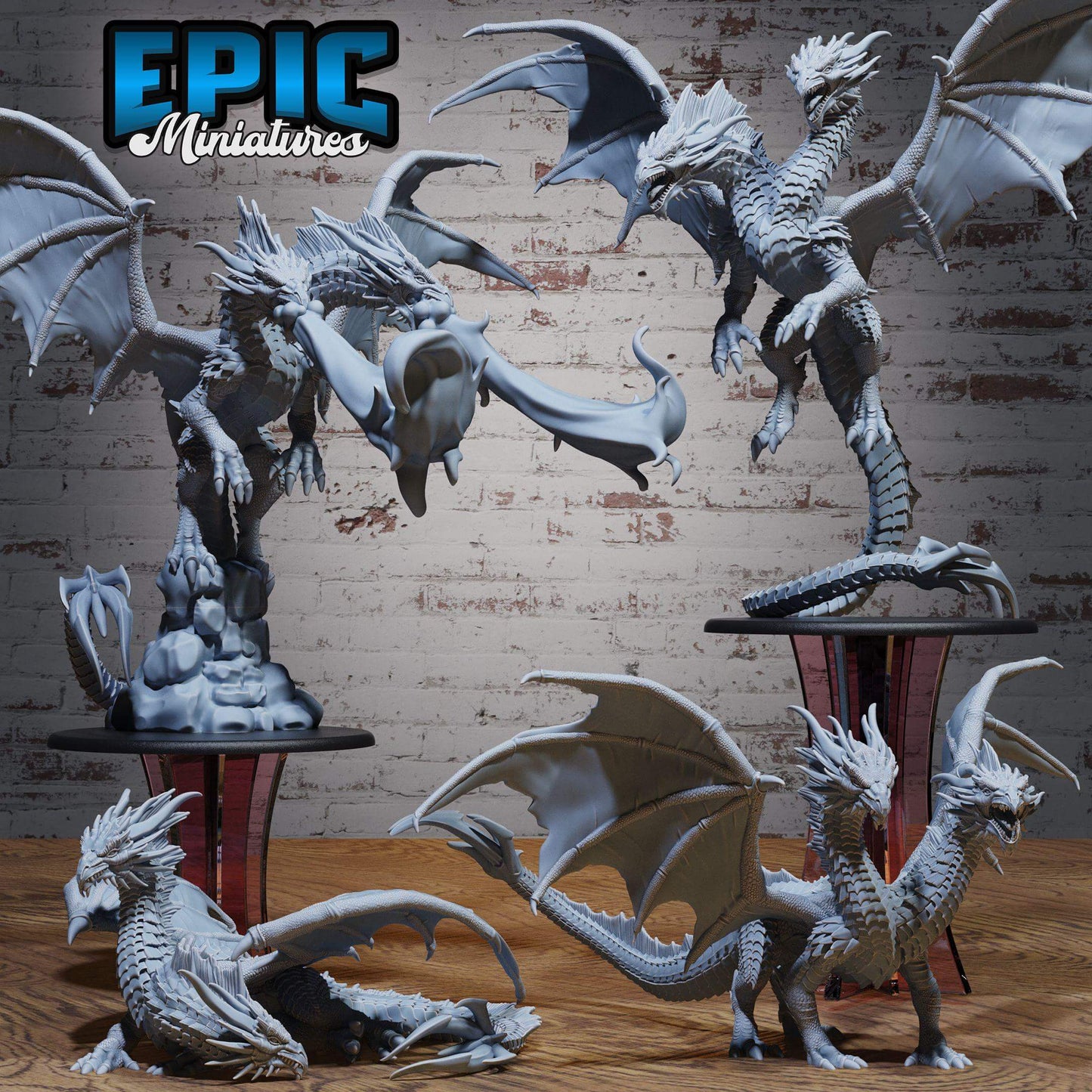 Two Headed Dragon Set - Epic Miniatures - Dungeons and Dragons