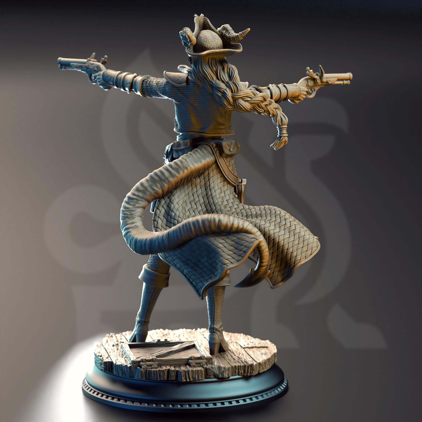 Tiefling Gunslinger - Trixie "Sureshot" Kelpie - 3D Printed Resin RPG/Tabletop/Boardgames Miniature DM Stash