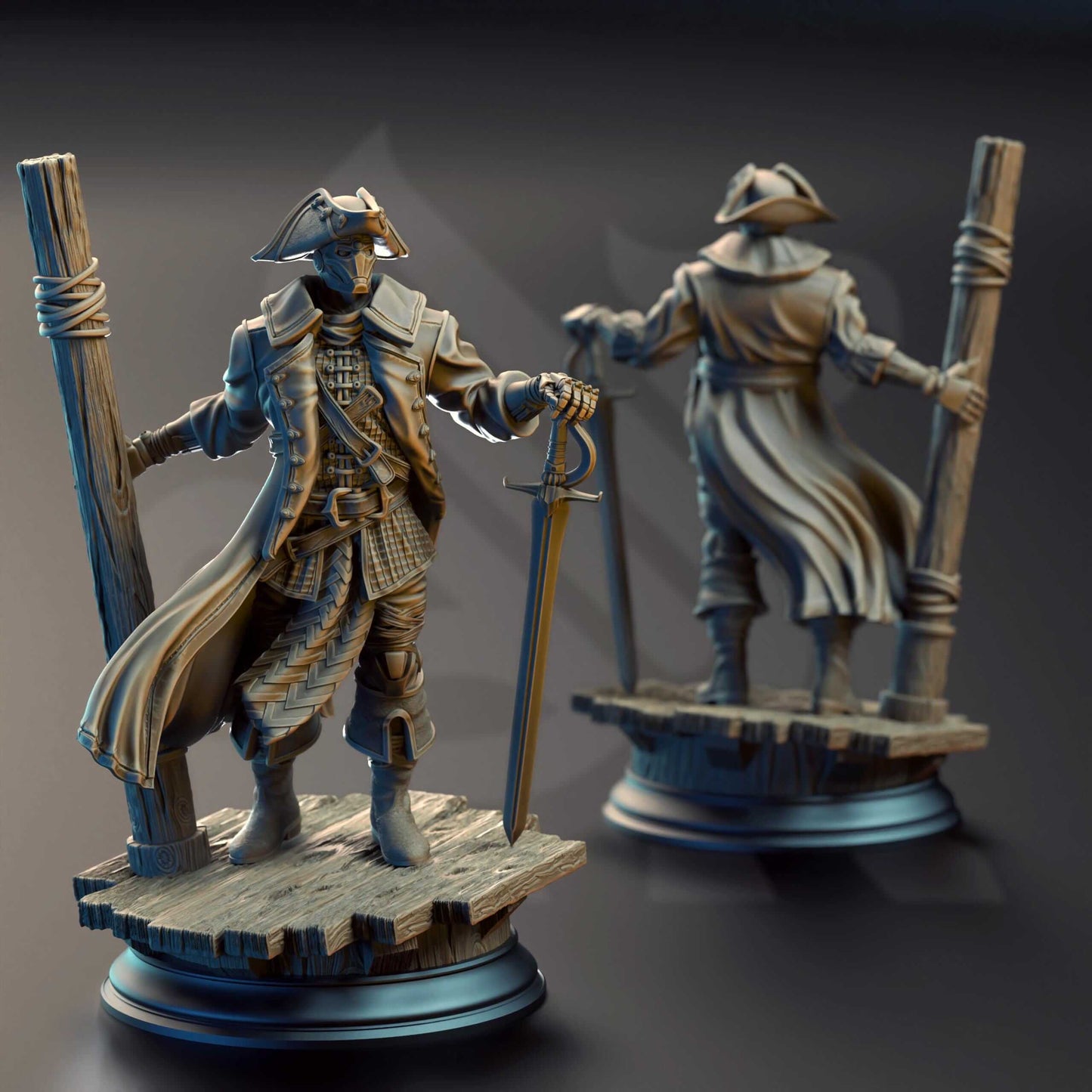 Warforged Swashbuckler - Harvold "Blue Eyes" Stalson - 3D Printed Resin RPG/Tabletop/Boardgames Miniature DM Stash