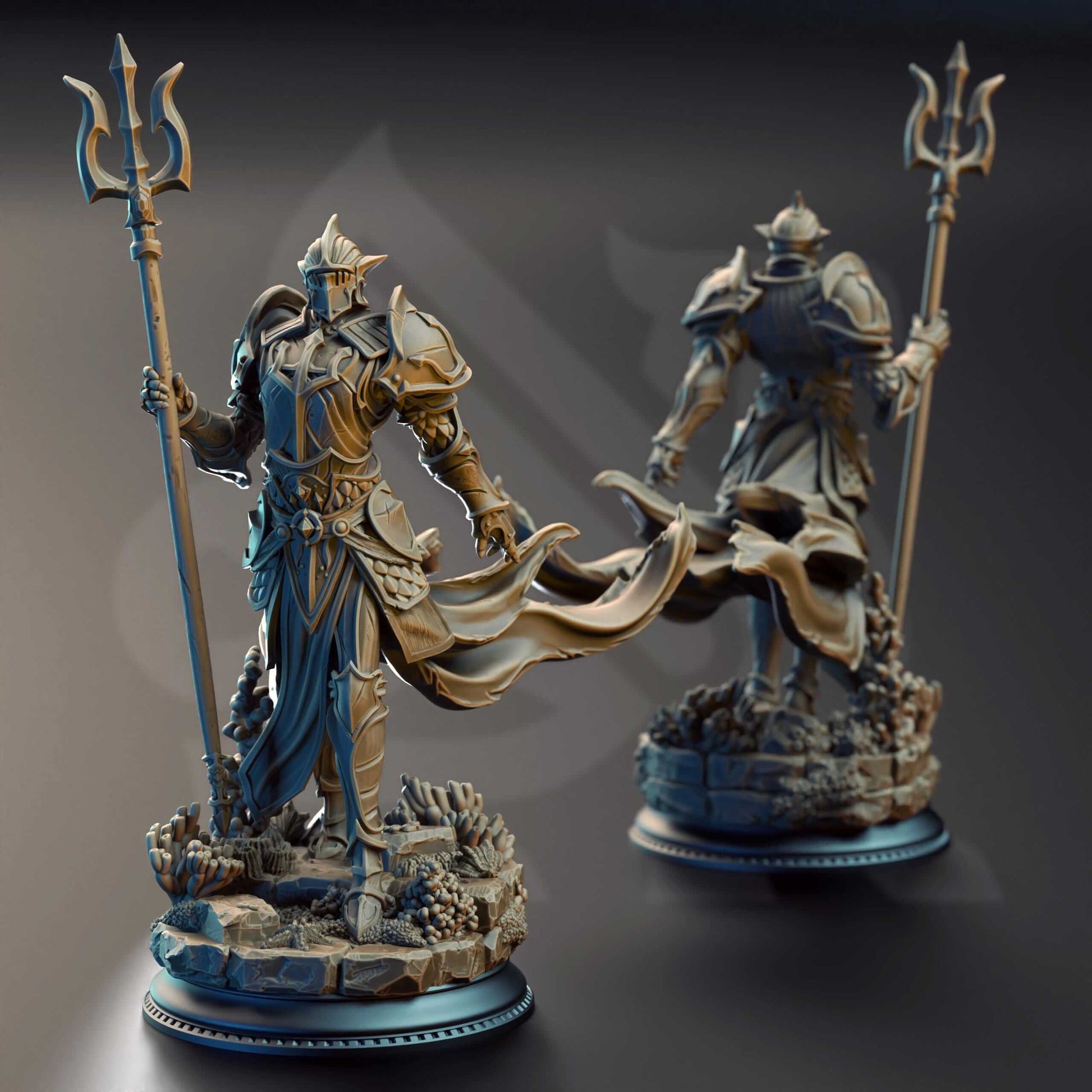 Paladin of the Sea - Cylantros Azurius - 3D Printed Resin RPG/Tabletop/Boardgames Miniature DM Stash