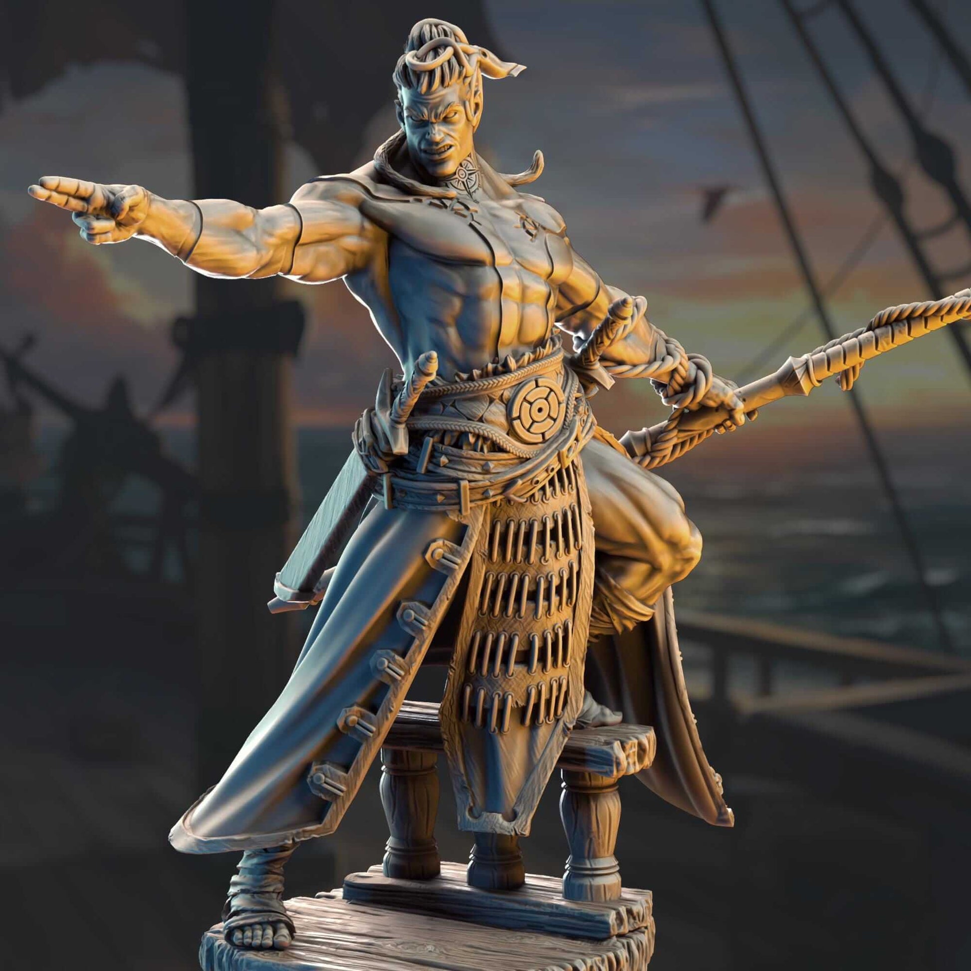 Goliath Pirate First Mate - Arakun of the Wastes - 3D Printed Resin RPG/Tabletop/Boardgames Miniature DM Stash