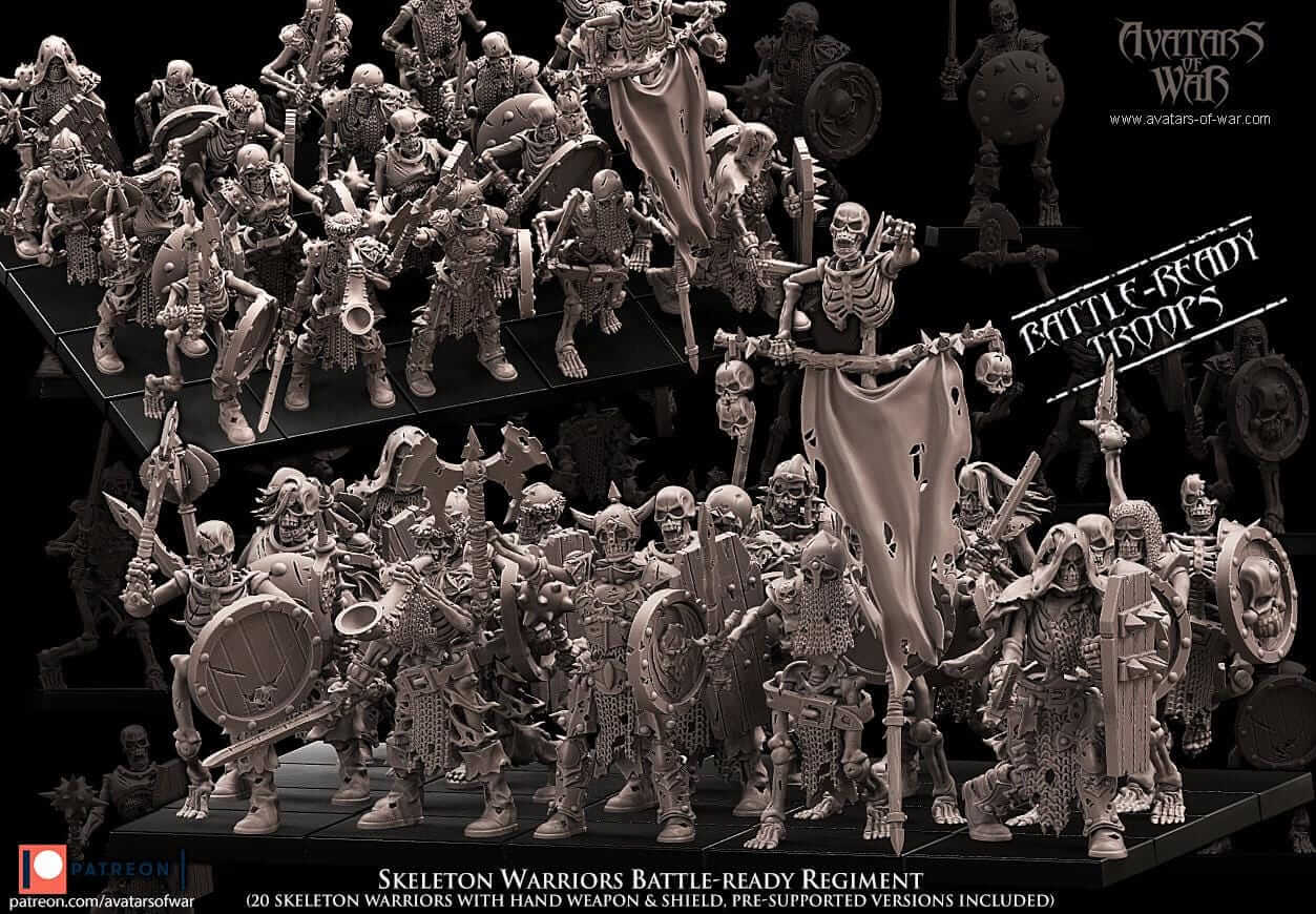 Beastman Skeleton Warriors Battle Ready regiment - Avatars of War