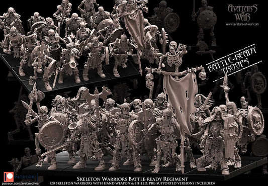 Beastman Skeleton Warriors Battle Ready regiment - Avatars of War