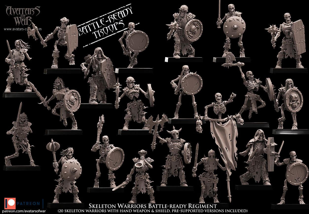 Skeleton Warriors Battle Ready regiment - Avatars of War