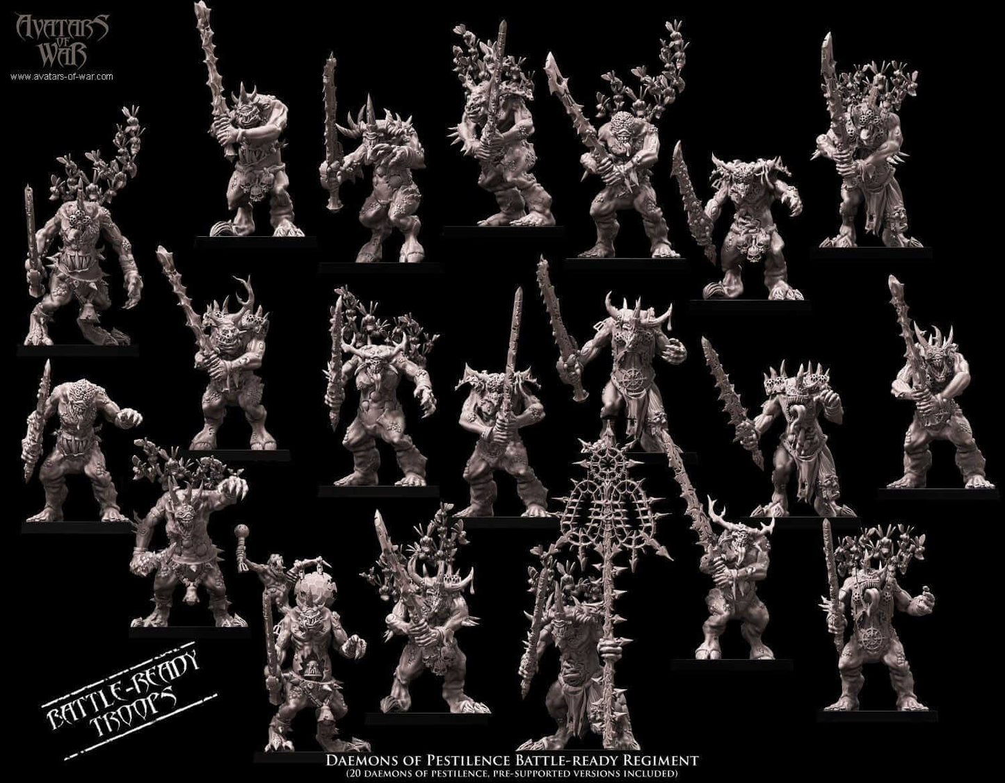 Daemons of Pestilence Battle Ready regiment - Avatars of War