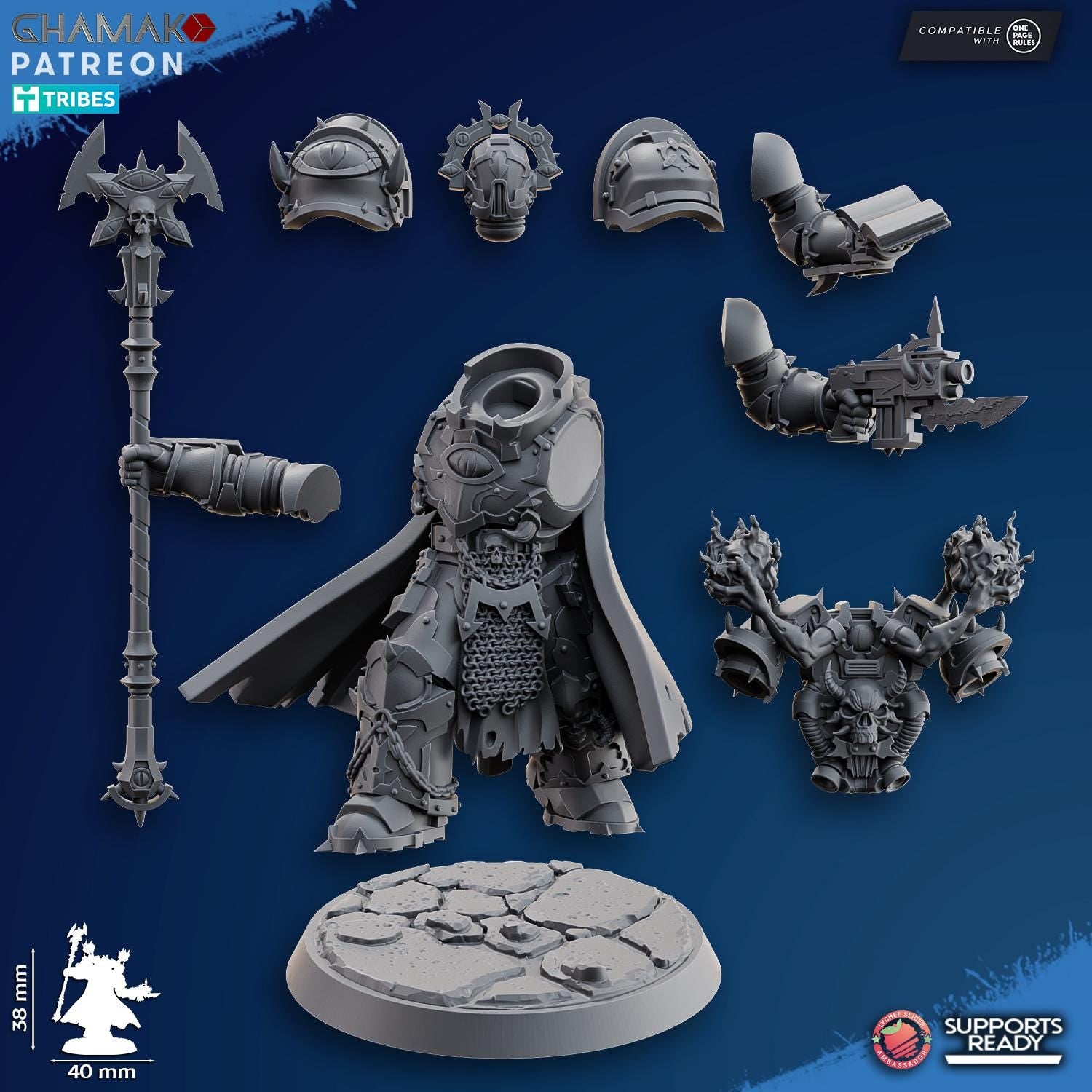 Heretic Warlock 2 - Grimdark Void Marine -'Ghamak Miniatures