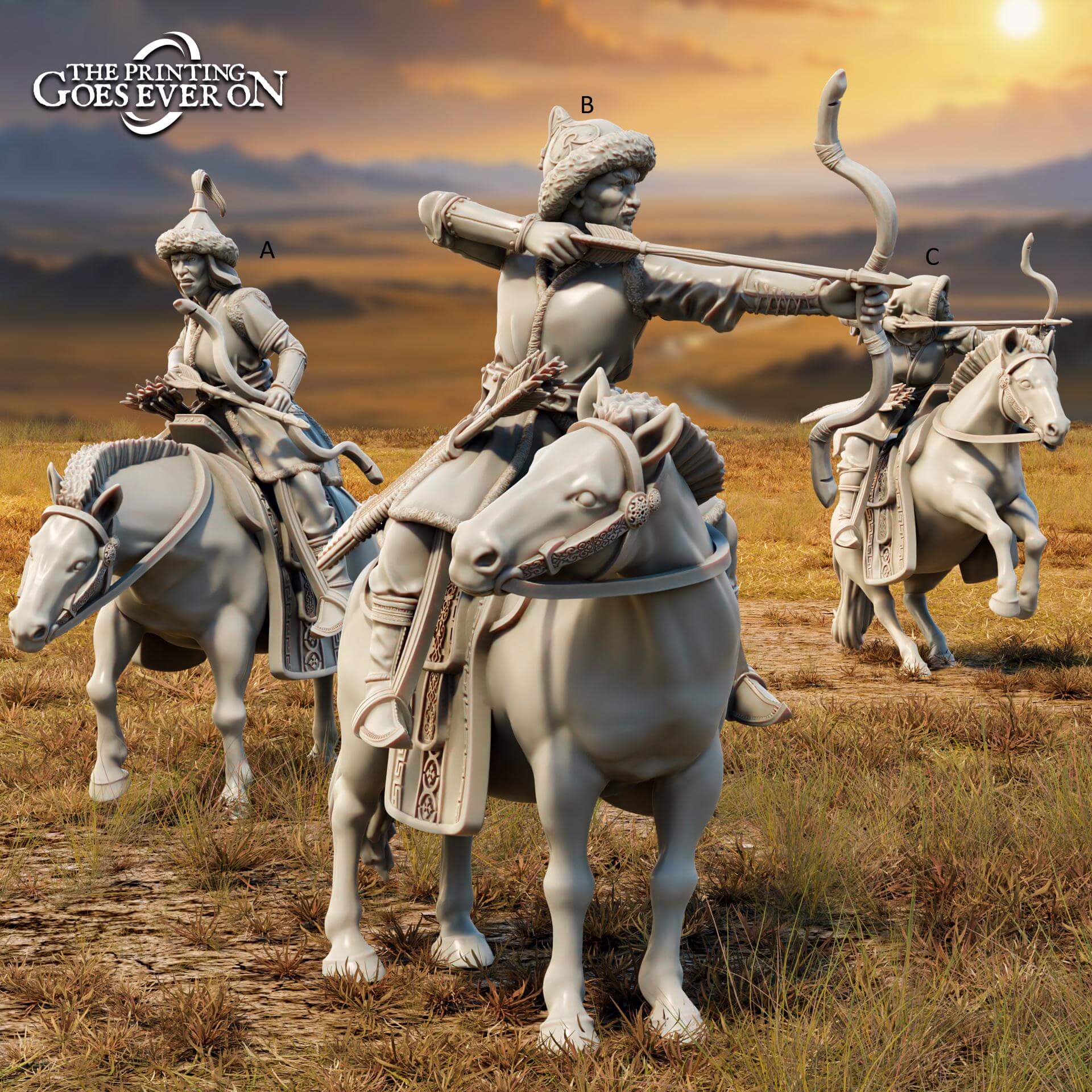 Golden Khanate Archers Mounted - Tales of the Golden Khanate - The Printing Goes Ever On