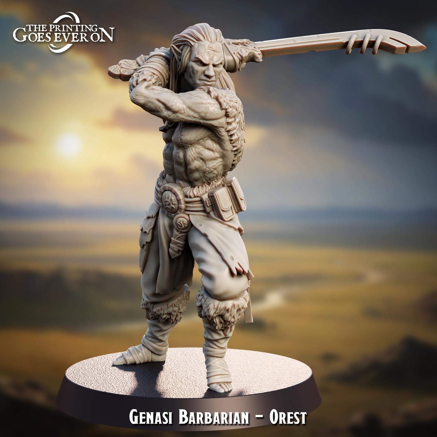 Genasi Barbarian Orest - Purple Trail - The Printing Goes Ever On