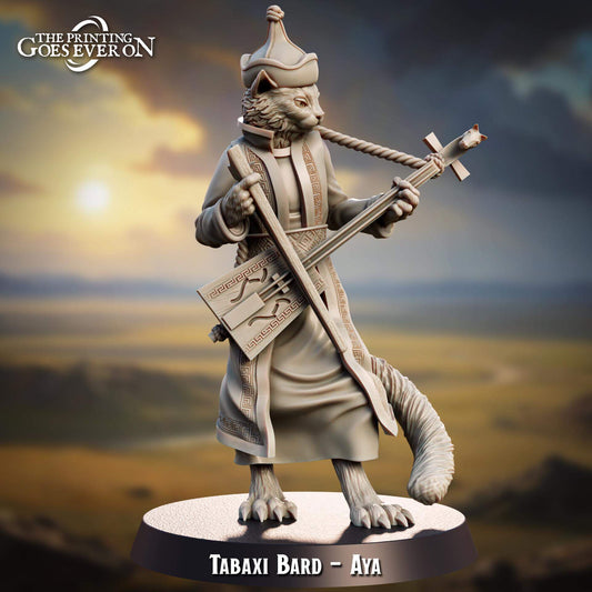 Tabaxi Bard Aya- Purple Trail - The Printing Goes Ever On