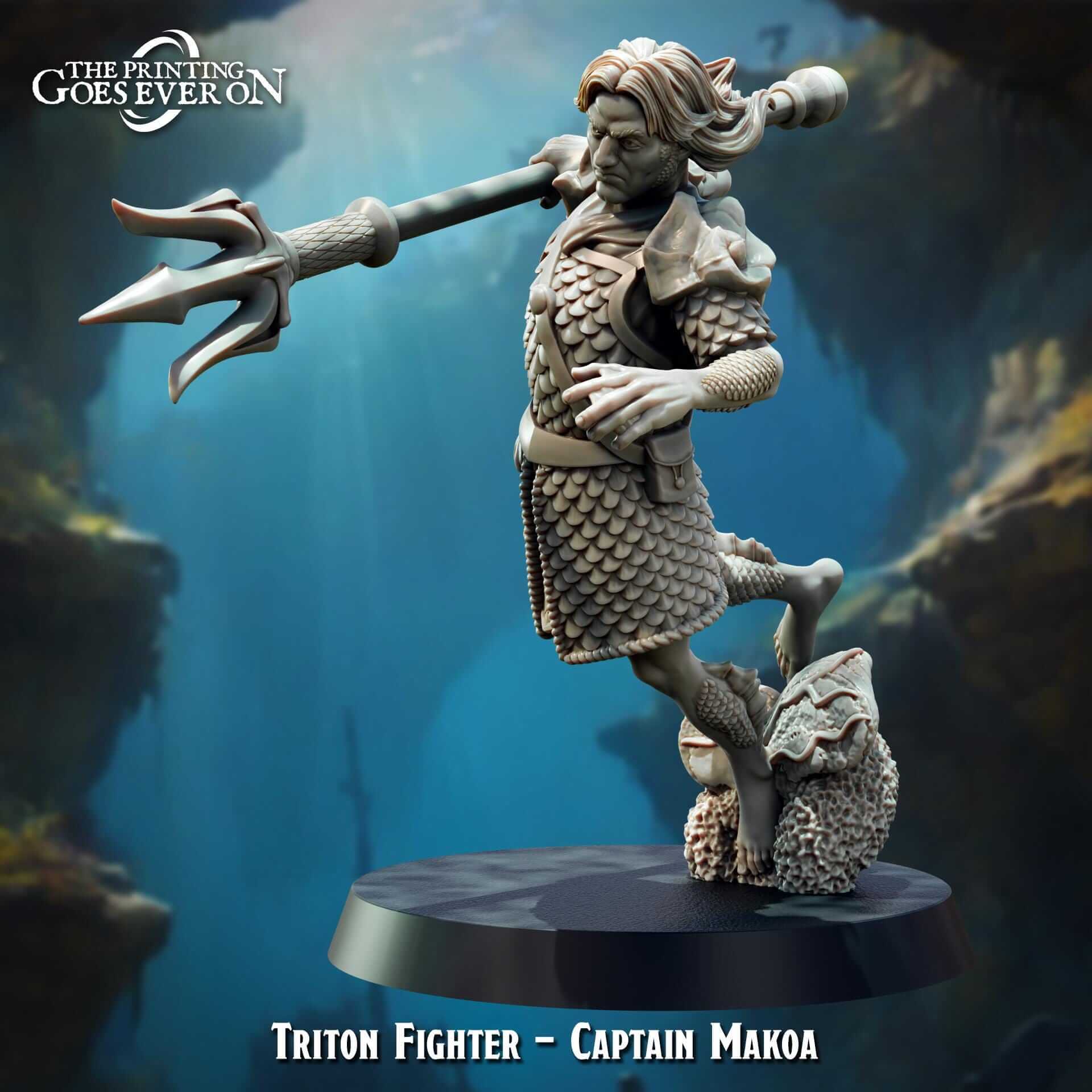 Triton Fighter Captain Makoa - Silver Shores - The Printing Goes Ever On