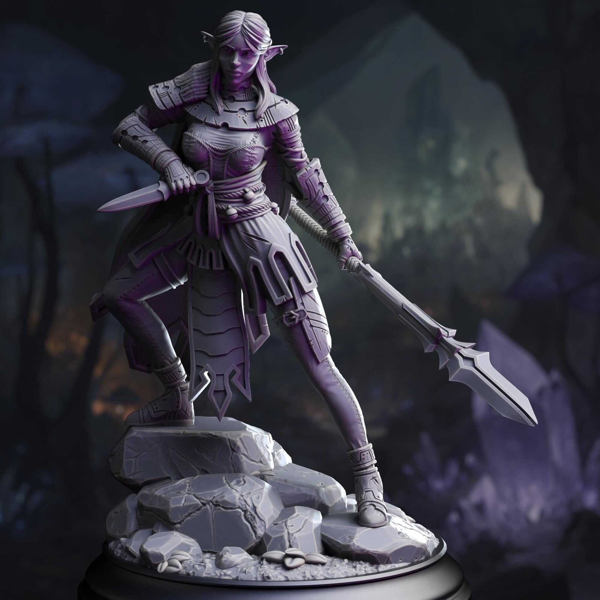 Drow Pathfinder - Vixa Indwynath - 3D Printed Resin RPG/Tabletop/Boardgames Miniature DM Stash