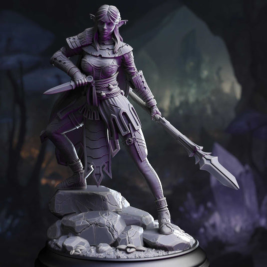 Drow Pathfinder - Vixa Indwynath - 3D Printed Resin RPG/Tabletop/Boardgames Miniature DM Stash