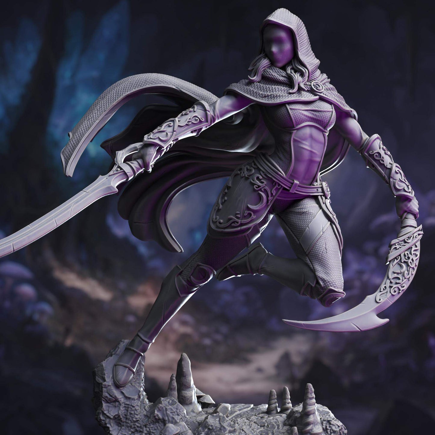 Assassin of the Waxing Moon - Xira Elineri - 3D Printed Resin RPG/Tabletop/Boardgames Miniature DM Stash