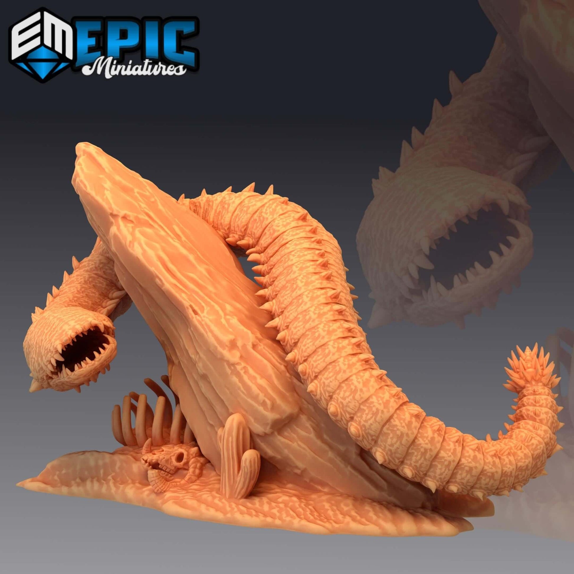 Purple Worm - Secret Minds - D&D Epic Miniatures   and Dragons