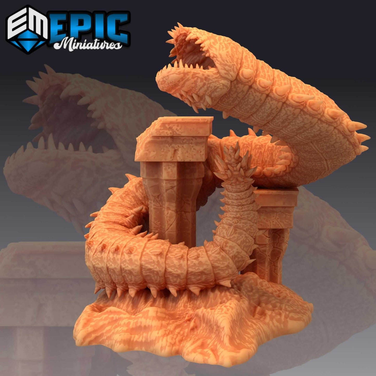 Purple Worm - Secret Minds - D&D Epic Miniatures   and Dragons