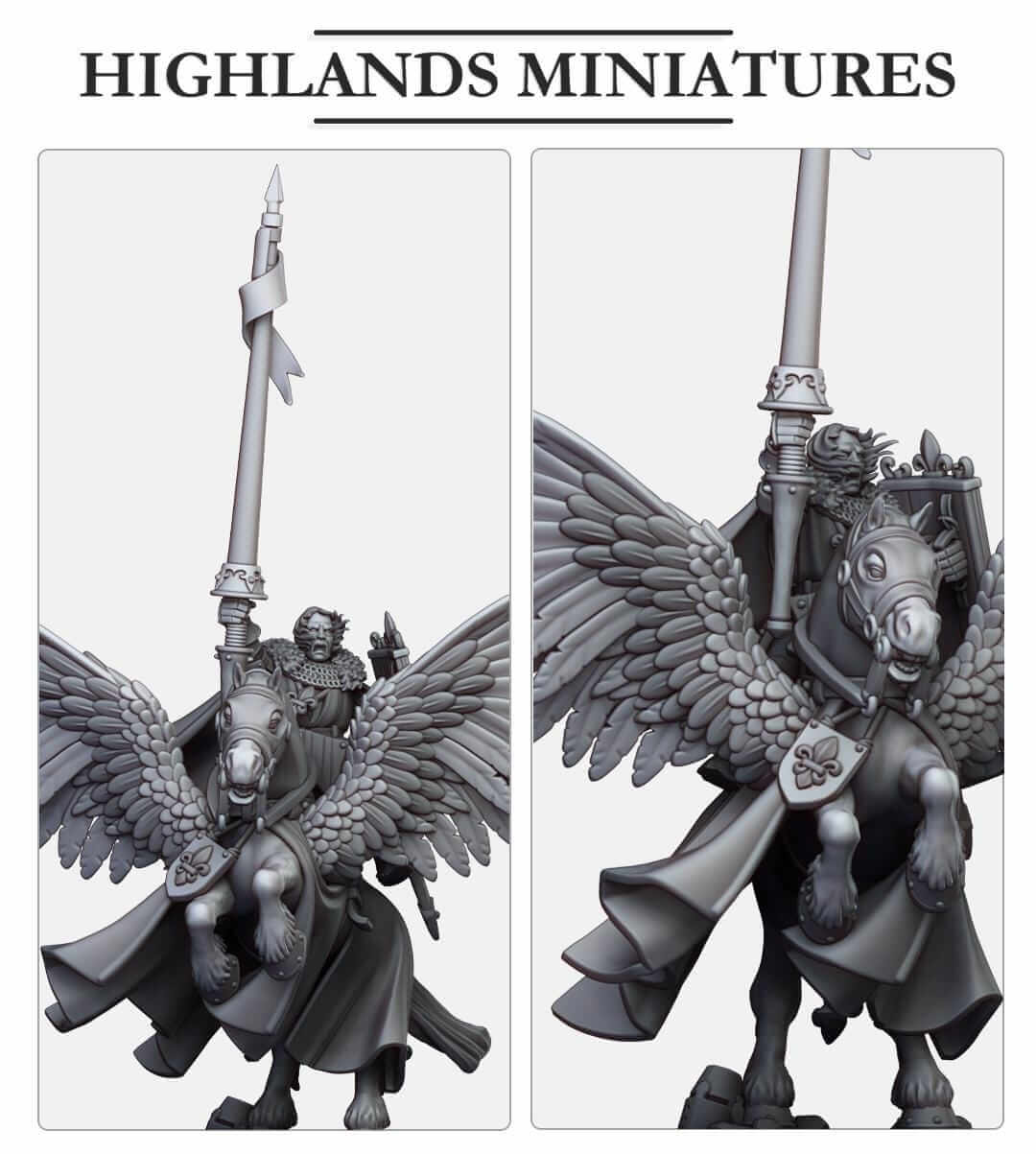 Gallia High Duke Sir Lancelot on Pegasus - Highlands Miniatures