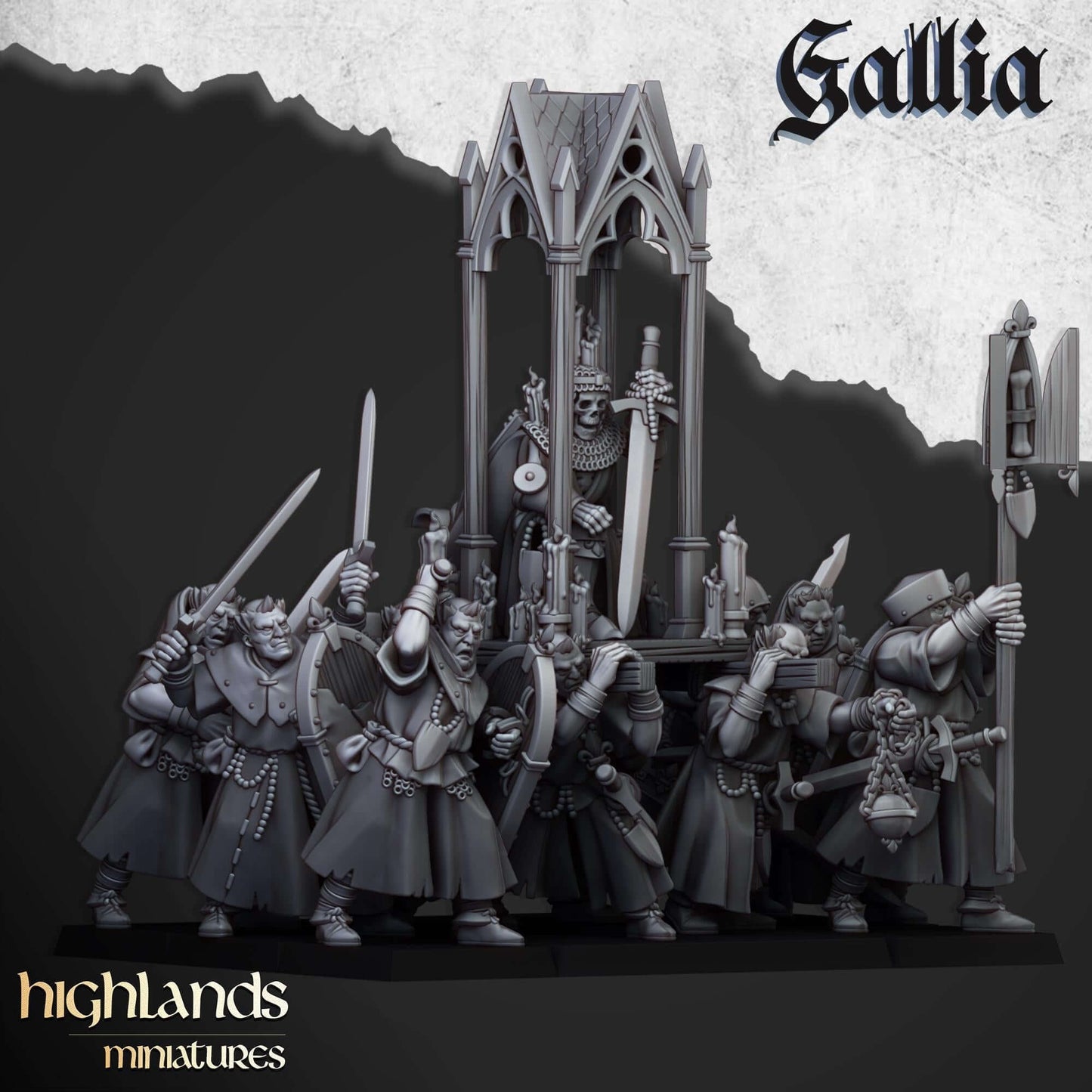 Gallia Grail Pilgrims with Reliquae - Highlands Miniatures - Breton Proxies