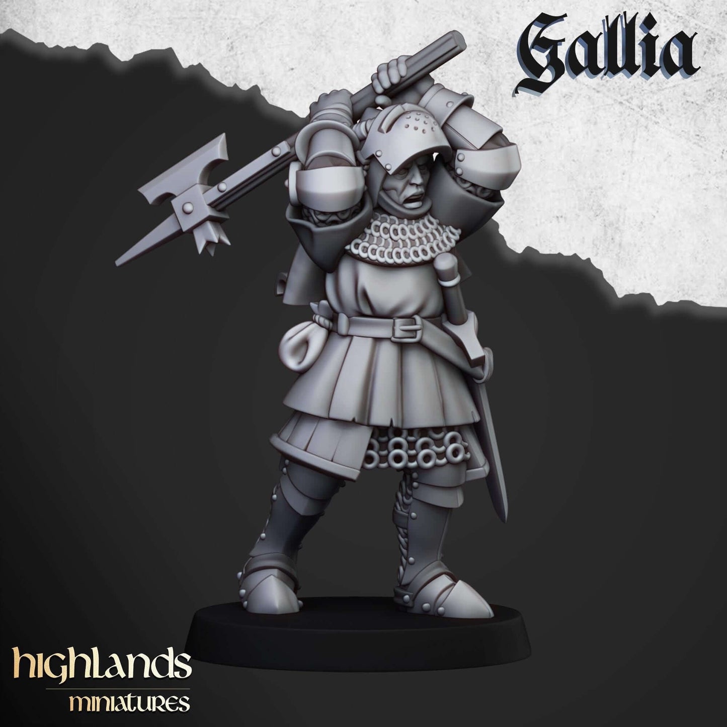 Gallia Knights on Foot - Highlands Miniatures - Breton Proxies