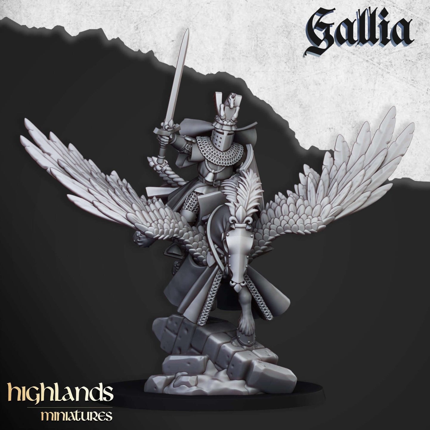 Gallia Pegasus Knights - Highlands Miniatures - Breton Proxies