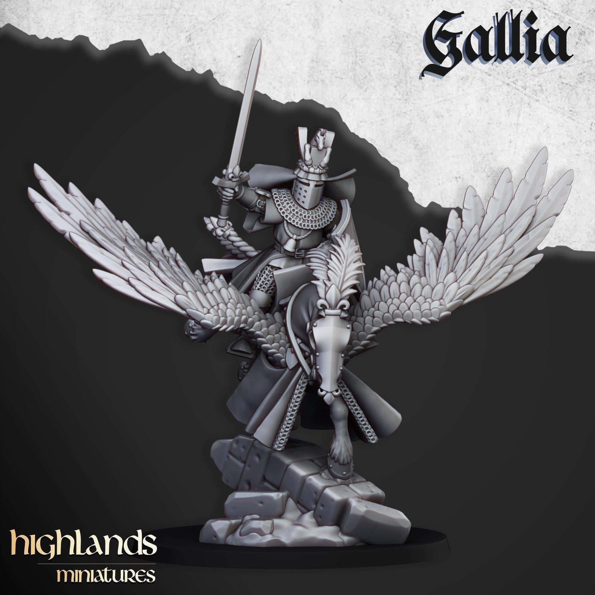 Gallia Pegasus Knights - Highlands Miniatures - Breton Proxies