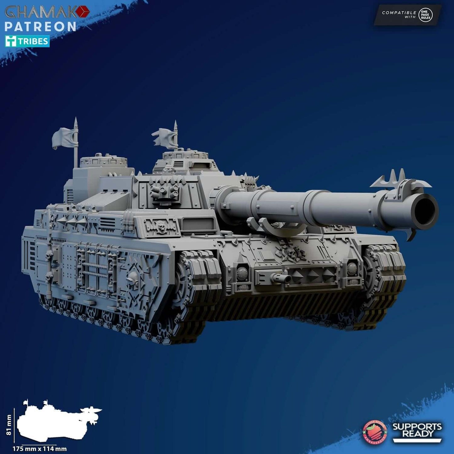 Corrupted K1/K2 Sabretooth Tank - Chaos - Ghamak Miniatures