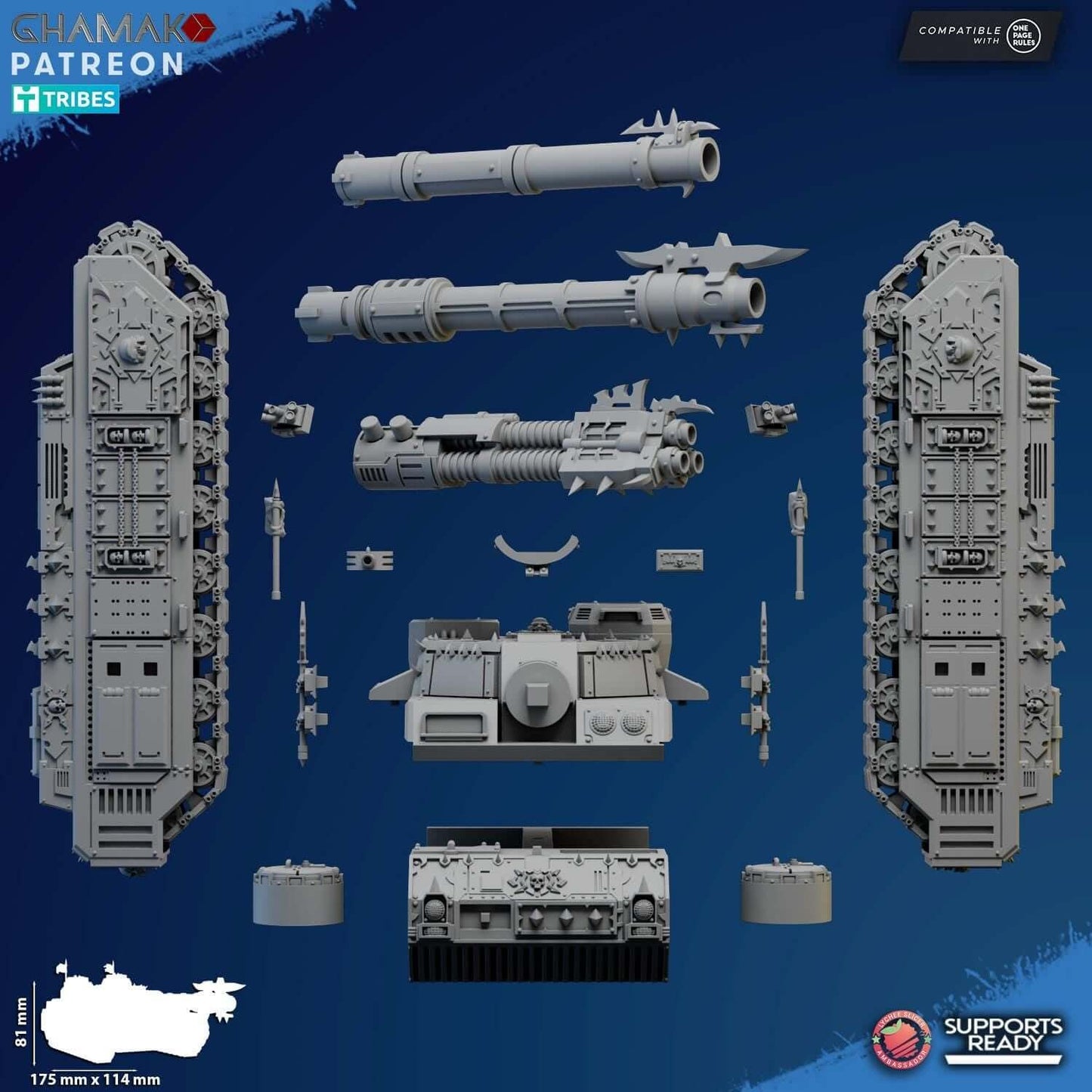 Corrupted K1/K2 Sabretooth Tank - Chaos - Ghamak Miniatures