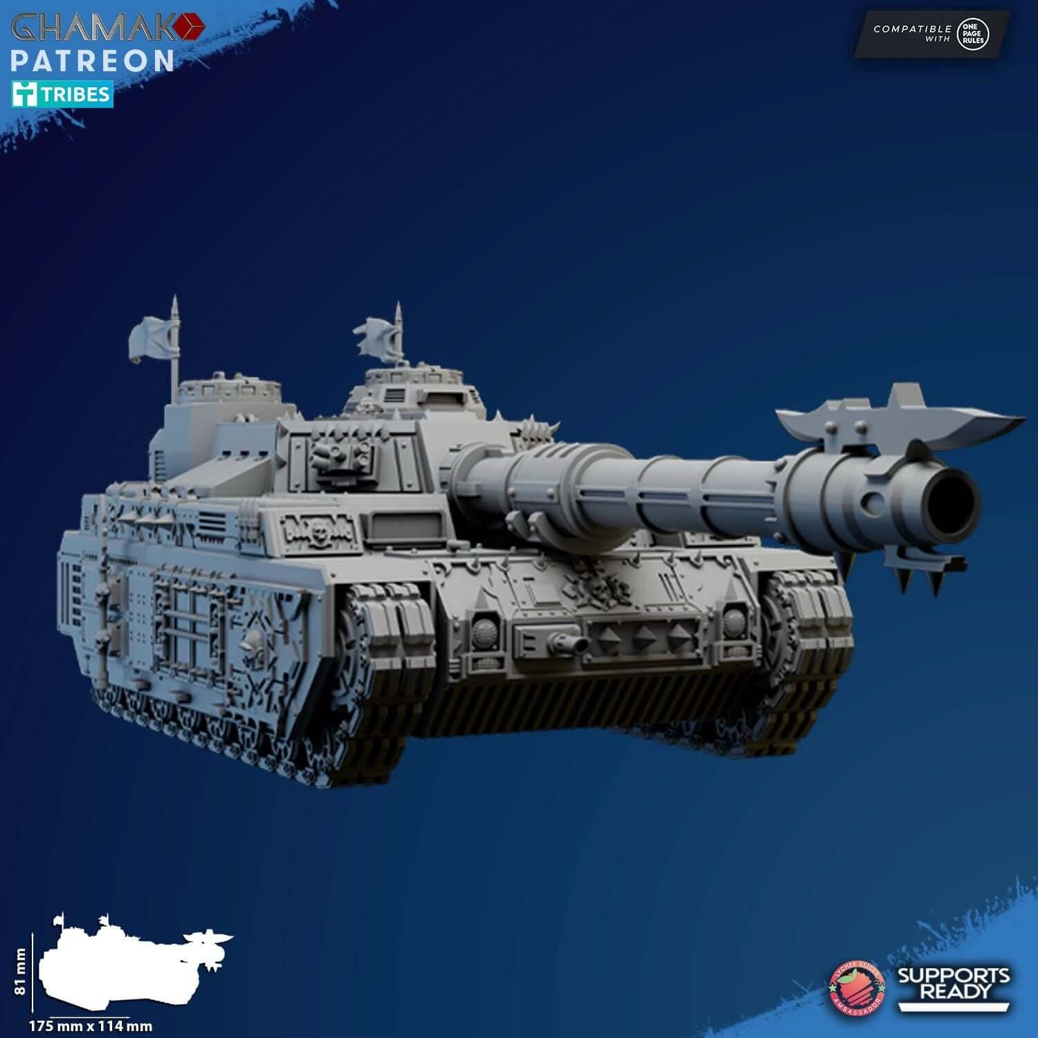 Corrupted K1/K2 Sabretooth Tank - Chaos - Ghamak Miniatures