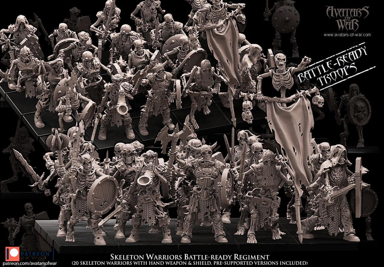 Skeleton Warriors Battle Ready regiment - Avatars of War
