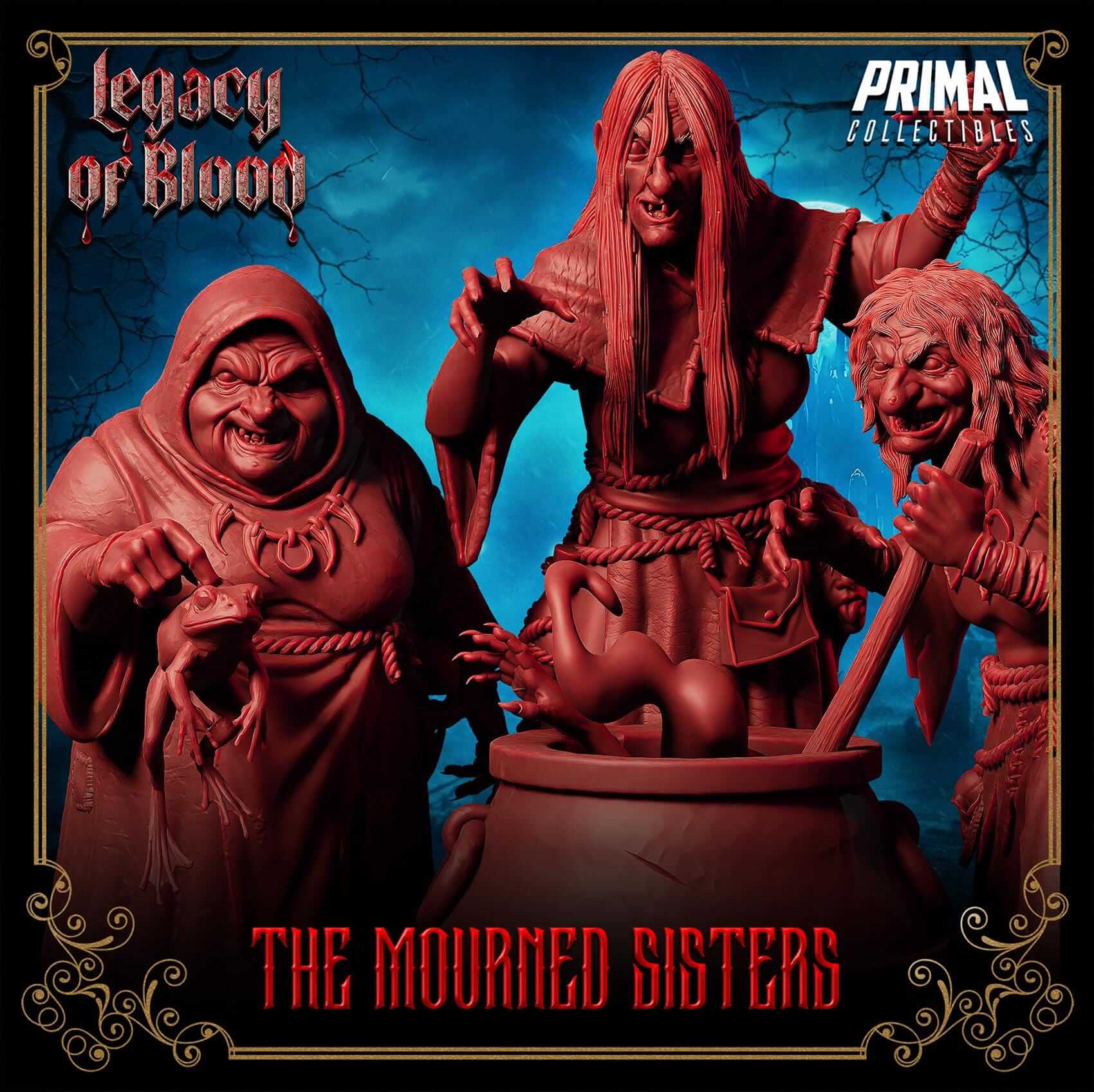 The Mourned Sisters - Legacy of Blood 3D Printed Resin RPG/Tabletop/Boardgames Miniature Primal Collectibles