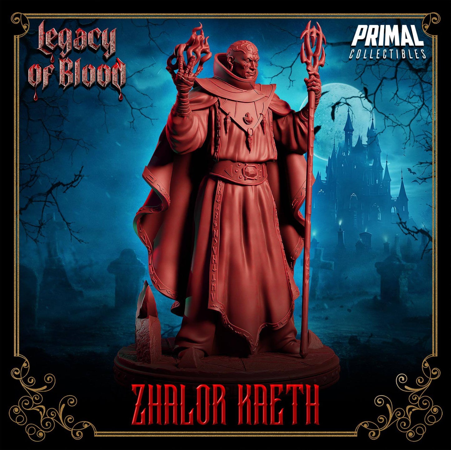 3D Resin Miniature Zhalor Kaeth from Legacy of Blood, detailed collectible for D&D and wargaming.