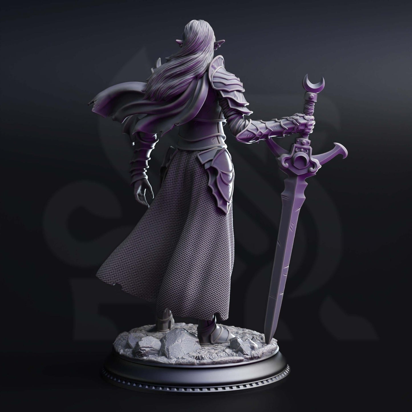 Drow Paladin of the Moon - Ilnia Vasrith - 3D Printed Resin RPG/Tabletop/Boardgames Miniature DM Stash