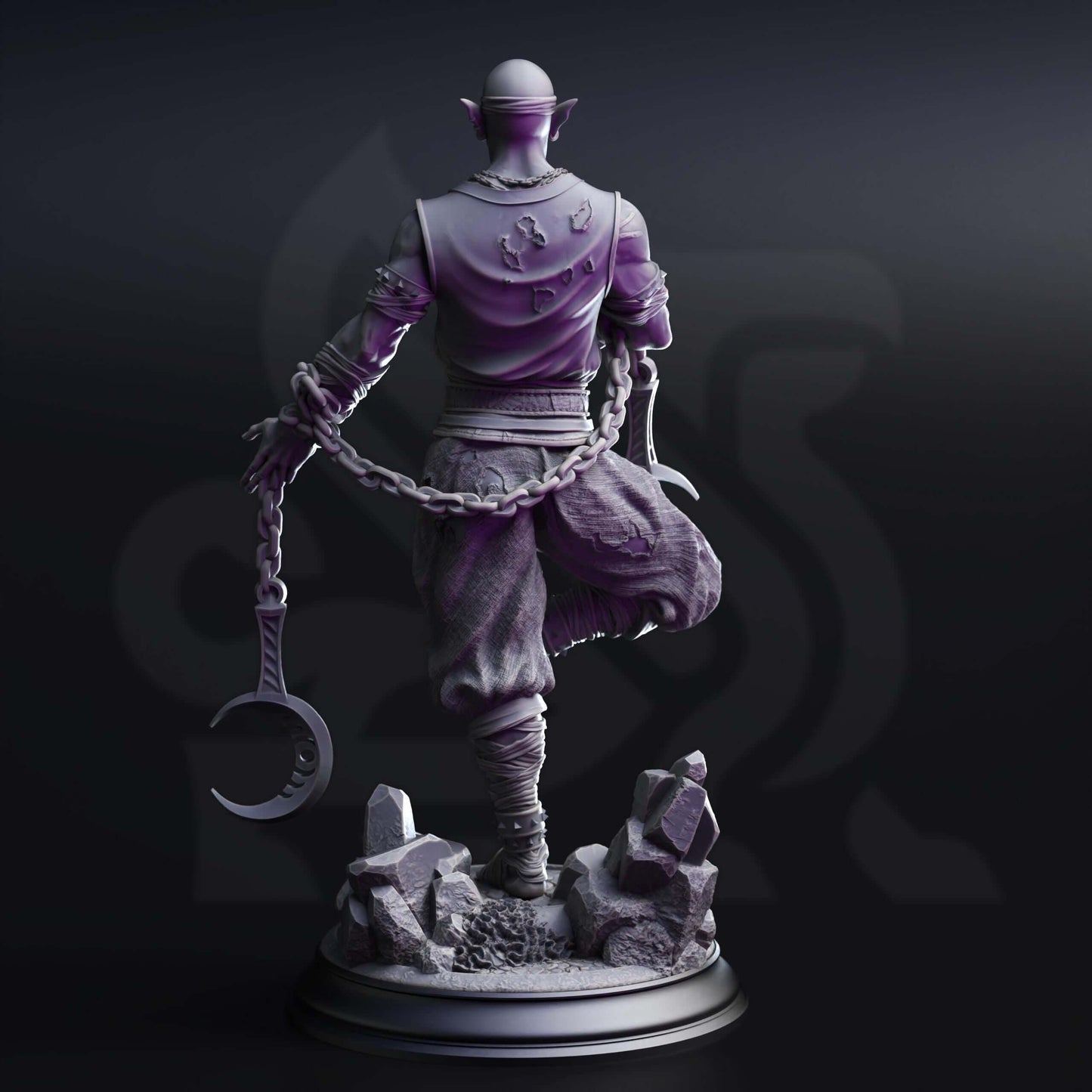 Drow Lunar Monk - Uxas the Reborn - 3D Printed Resin RPG/Tabletop/Boardgames Miniature DM Stash