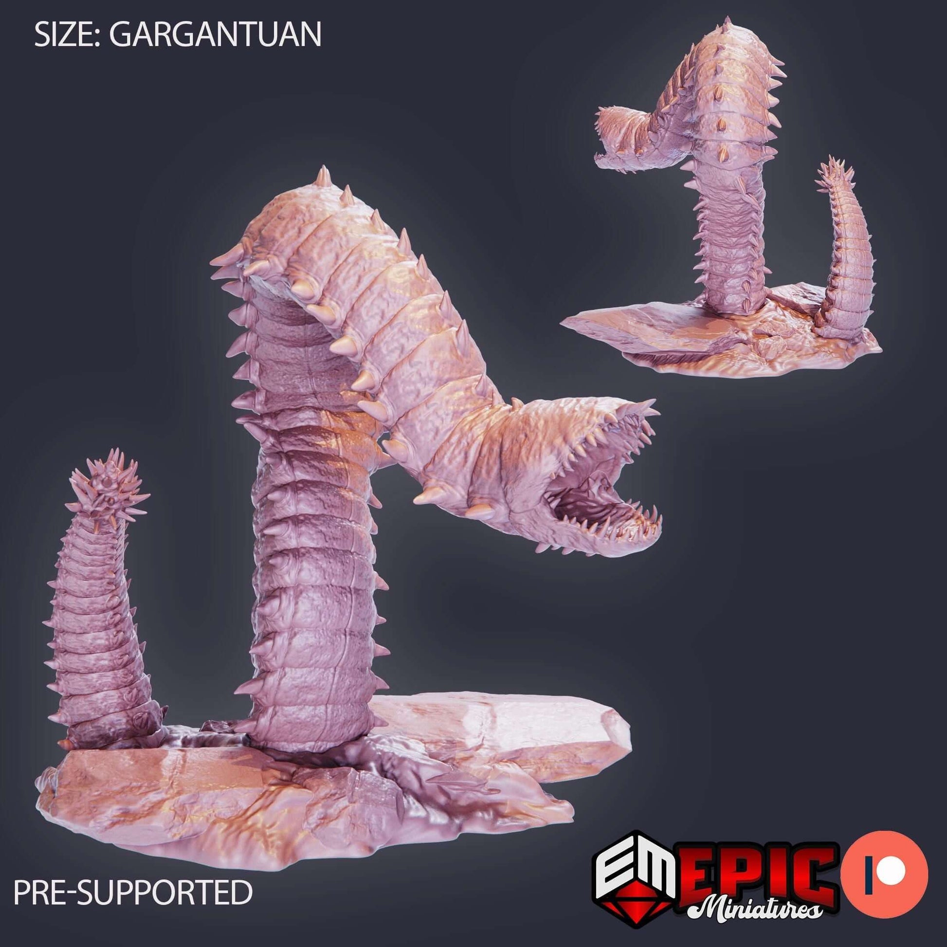 Purple Worm - Secret Minds - D&D Epic Miniatures   and Dragons